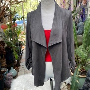 🔘🔘ALFANI SUEDE 3/4 SLEEVES OPEN FRONT JACKET🔘🔘